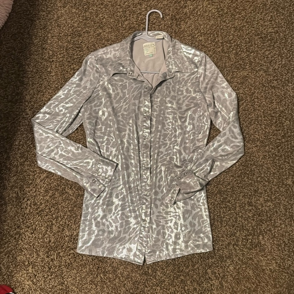 Roper Silver Button Down Shirt